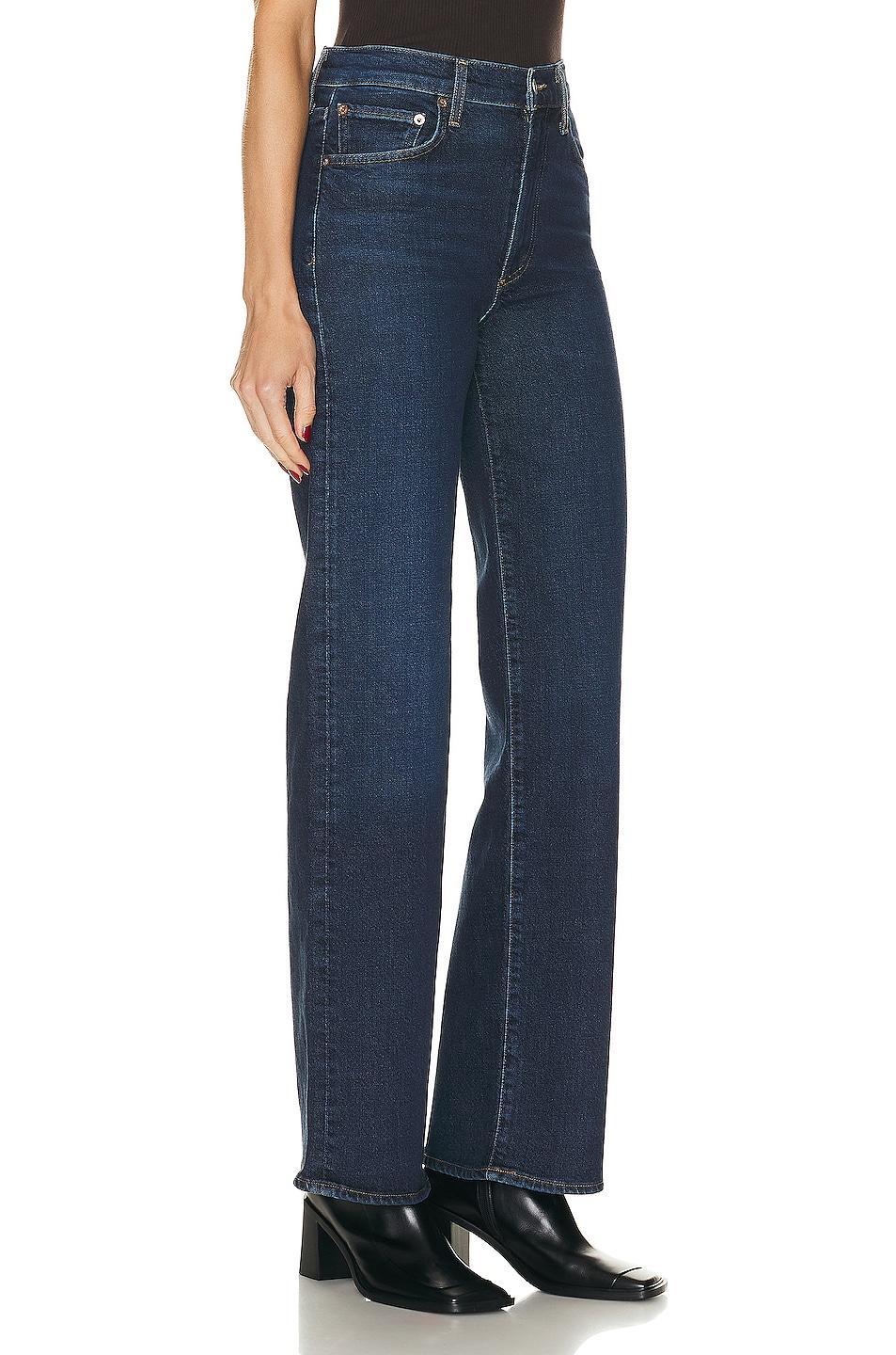 AGOLDE Harper Mid Rise Wide Straight in Denim-Dark Product Image