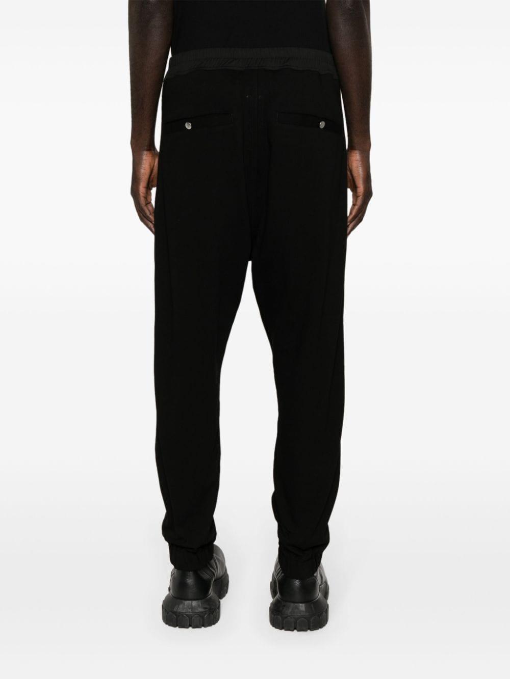 RICK OWENS Organic-cotton Tapered Trousers In Black Product Image