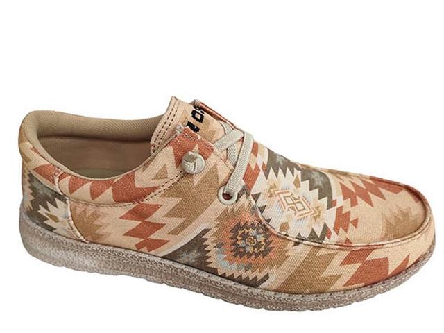 SALE Roper® Ladies' Tan Multi Aztec Moc Lace Up Shoes Product Image