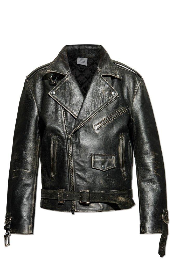 Burnished-leather Jacket In Black Product Image