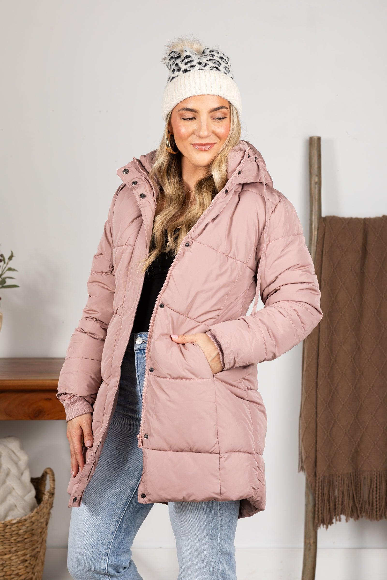 Puffer Jacket With Drawstring Hoodie Product Image