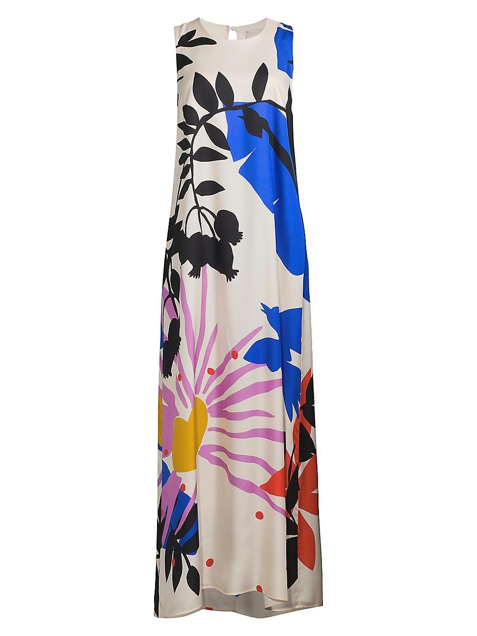 Womens Tatianna Abstract Silk-Blend Maxi Dress Product Image