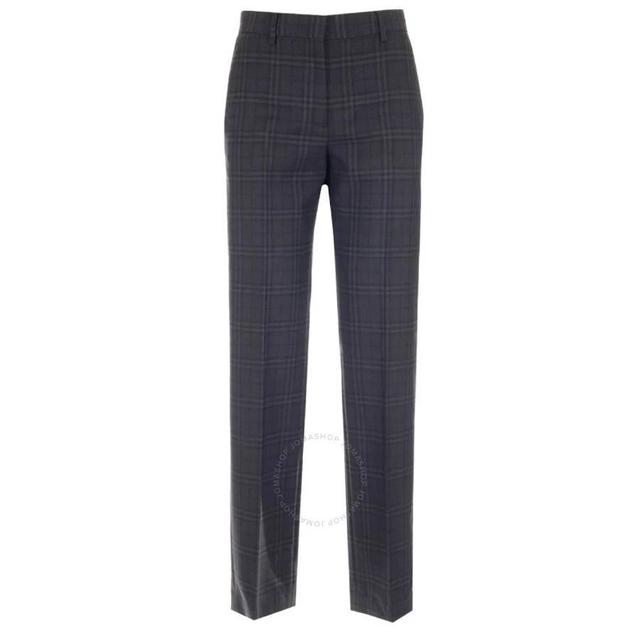 BURBERRY Check Tailored Trousers In Grey Product Image