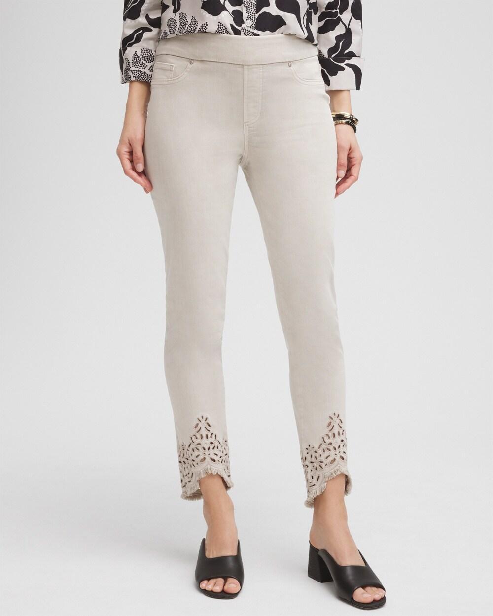 Women's Eyelet Tulip Hem Pull-on Ankle Jeggings Product Image