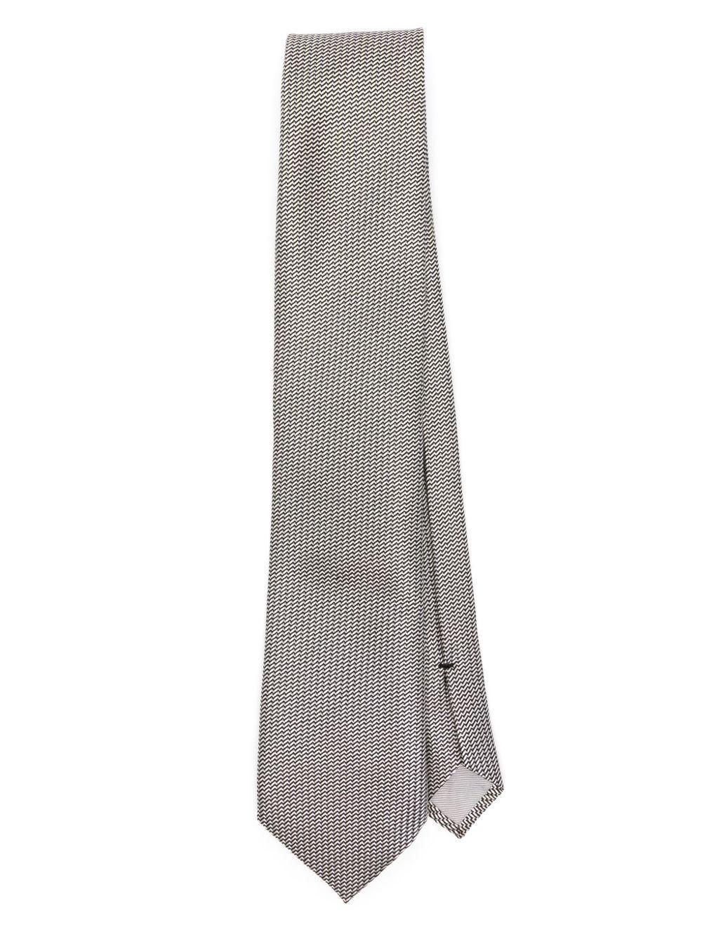 TOM FORD Chevron Jacquard Tie In Grey Product Image