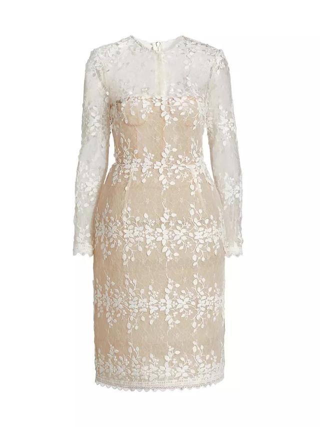 Masey Embroidered Lace Long-Sleeve Midi-Dress Product Image