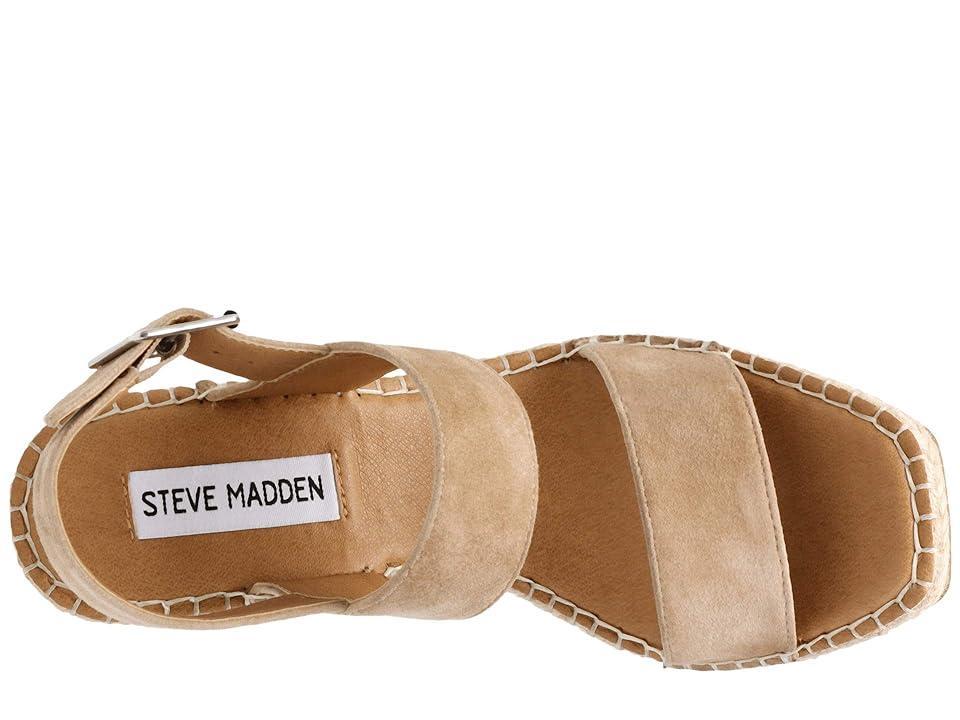 Steve Madden Uri Wedge Sandal (Tan Suede) Women's Shoes Product Image