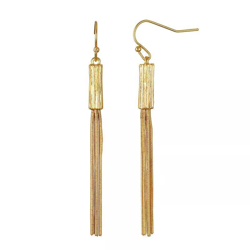 Emberly Gold Tone Chain Drop Linear Earrings, Womens, None Product Image