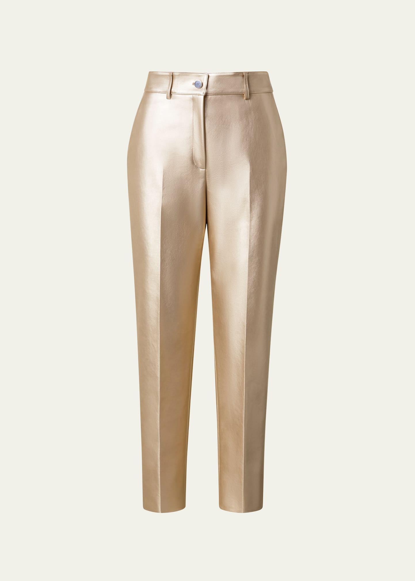 Akris punto Feryn Metallic Faux Leather Pants Product Image