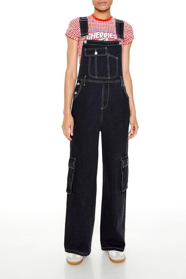 Twill Wide-Leg Cargo Overalls | Forever 21 Product Image