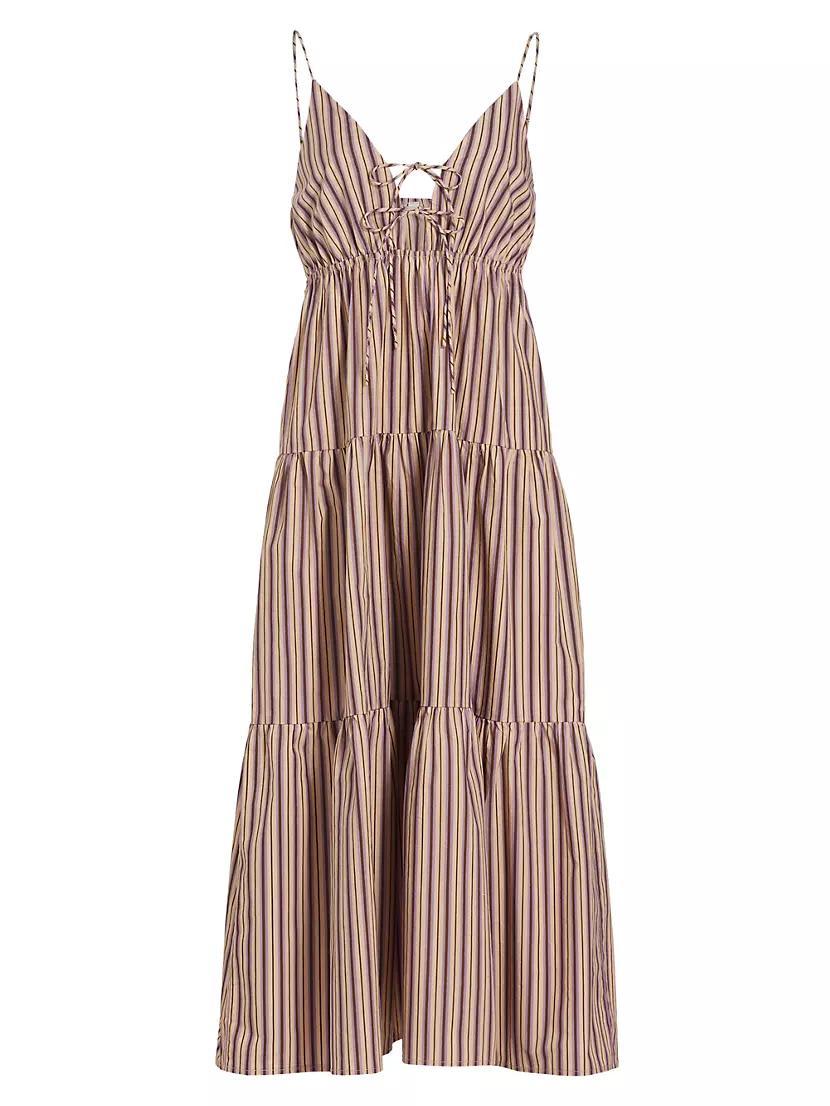 Amber Stripe Tiered Midi-Dress Product Image