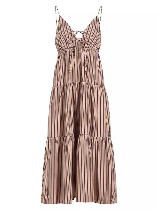 Amber Stripe Tiered Midi-Dress Product Image