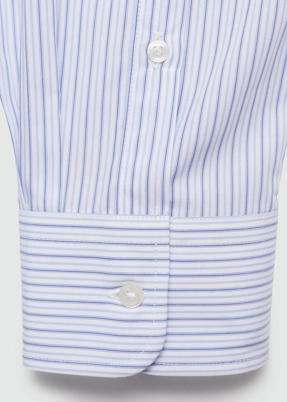 Regular-fit striped 100% cotton shirt - Men | MANGO USA Product Image