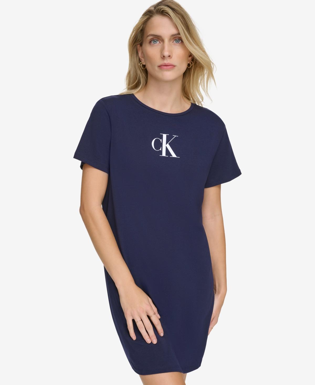 Calvin Klein Womens Logo T-Shirt Dress Swim Cover-Up Product Image