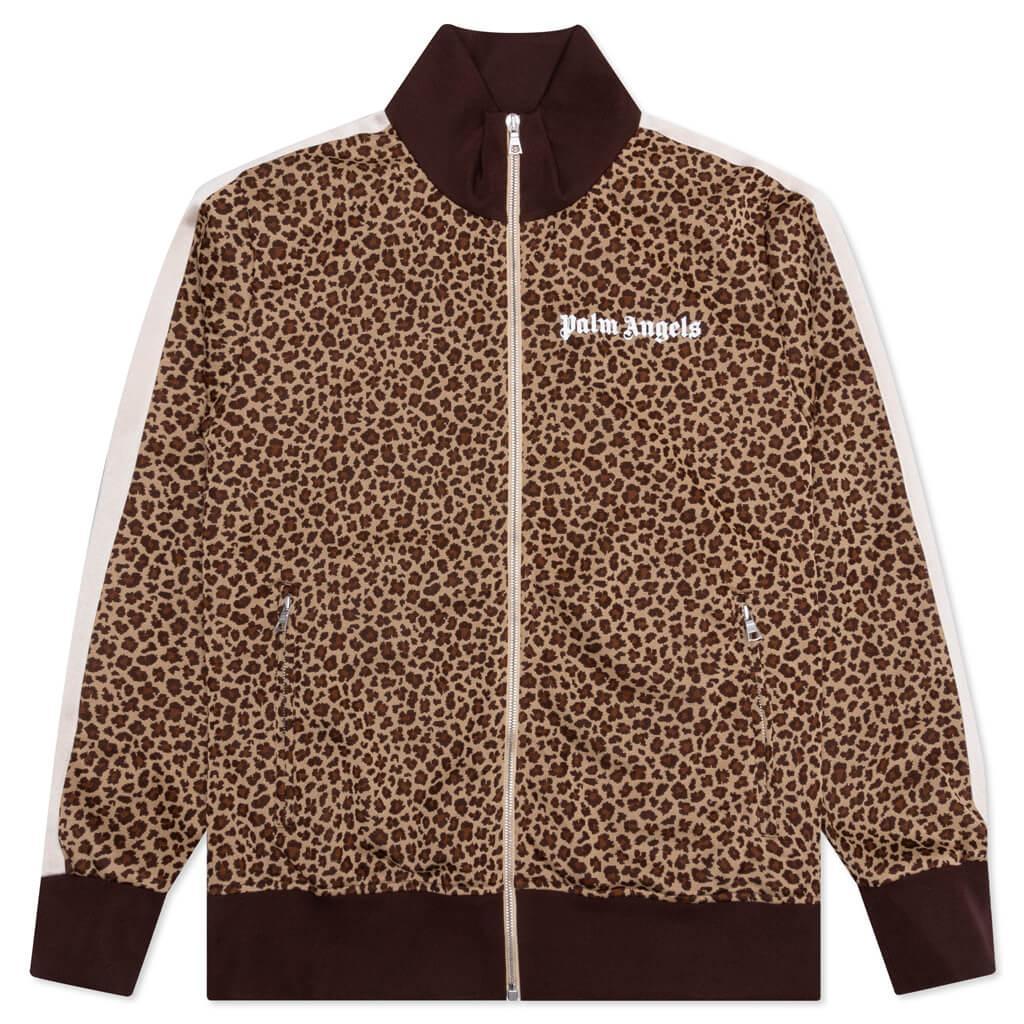 Leopard Jacquard Track Jacket - Beige/Off White Male Product Image