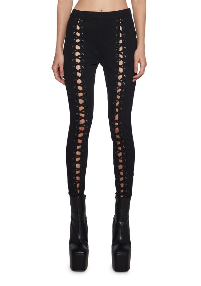 Current Mood Lace Up Jeggings - Black Product Image