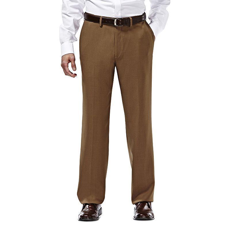 Mens Haggar eCLo Stria Classic-Fit Flat-Front Dress Pants Product Image