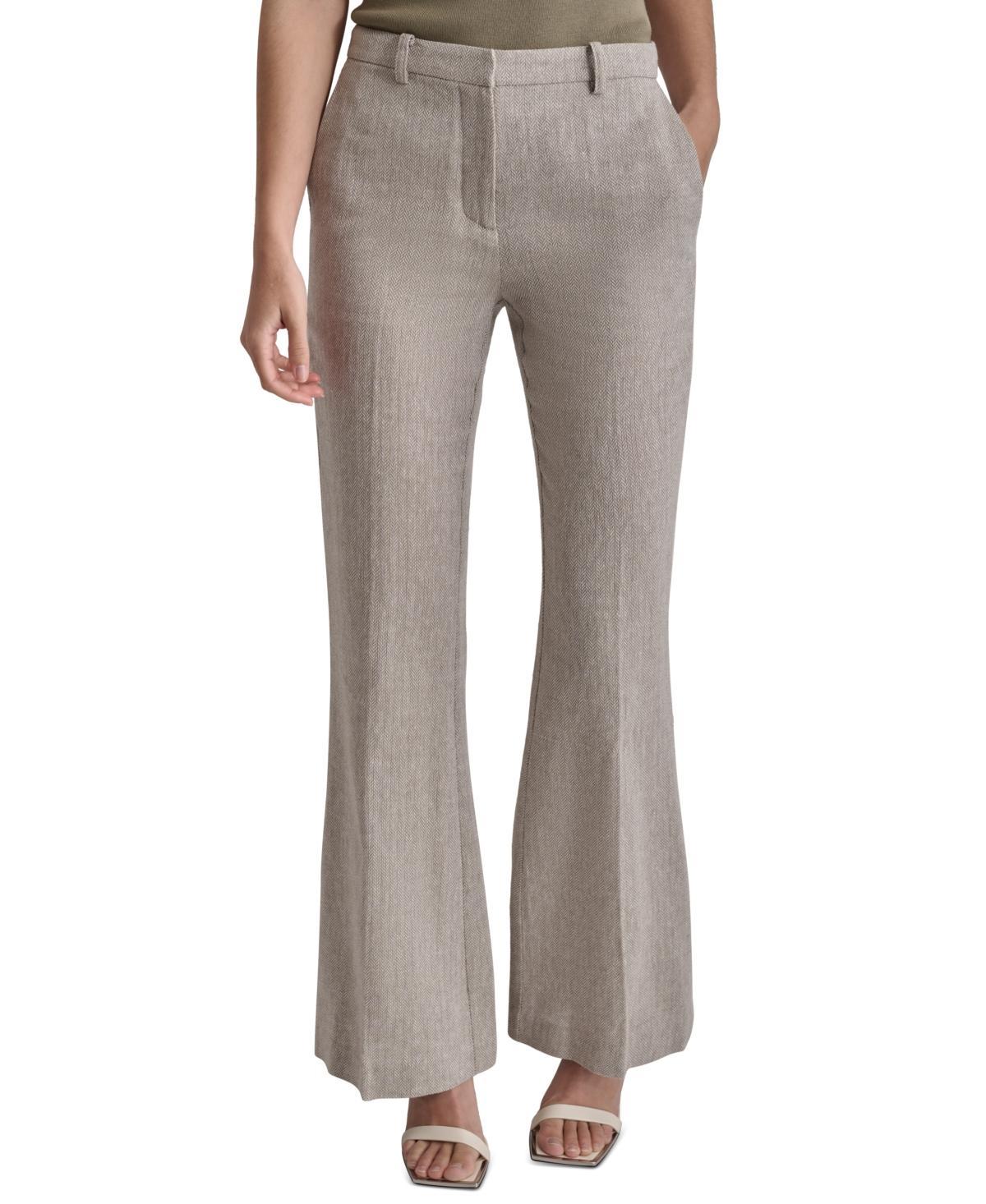 Dkny Womens High-Rise Slim-Fit Bootcut Pants - Lt Fatig Product Image