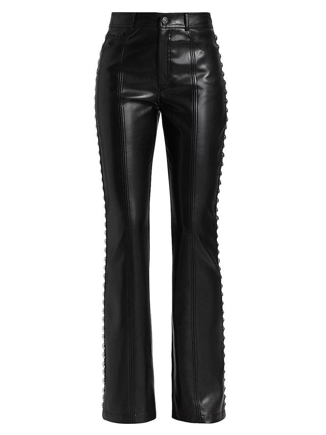 Womens Shailene Studded Faux Leather Pants Product Image