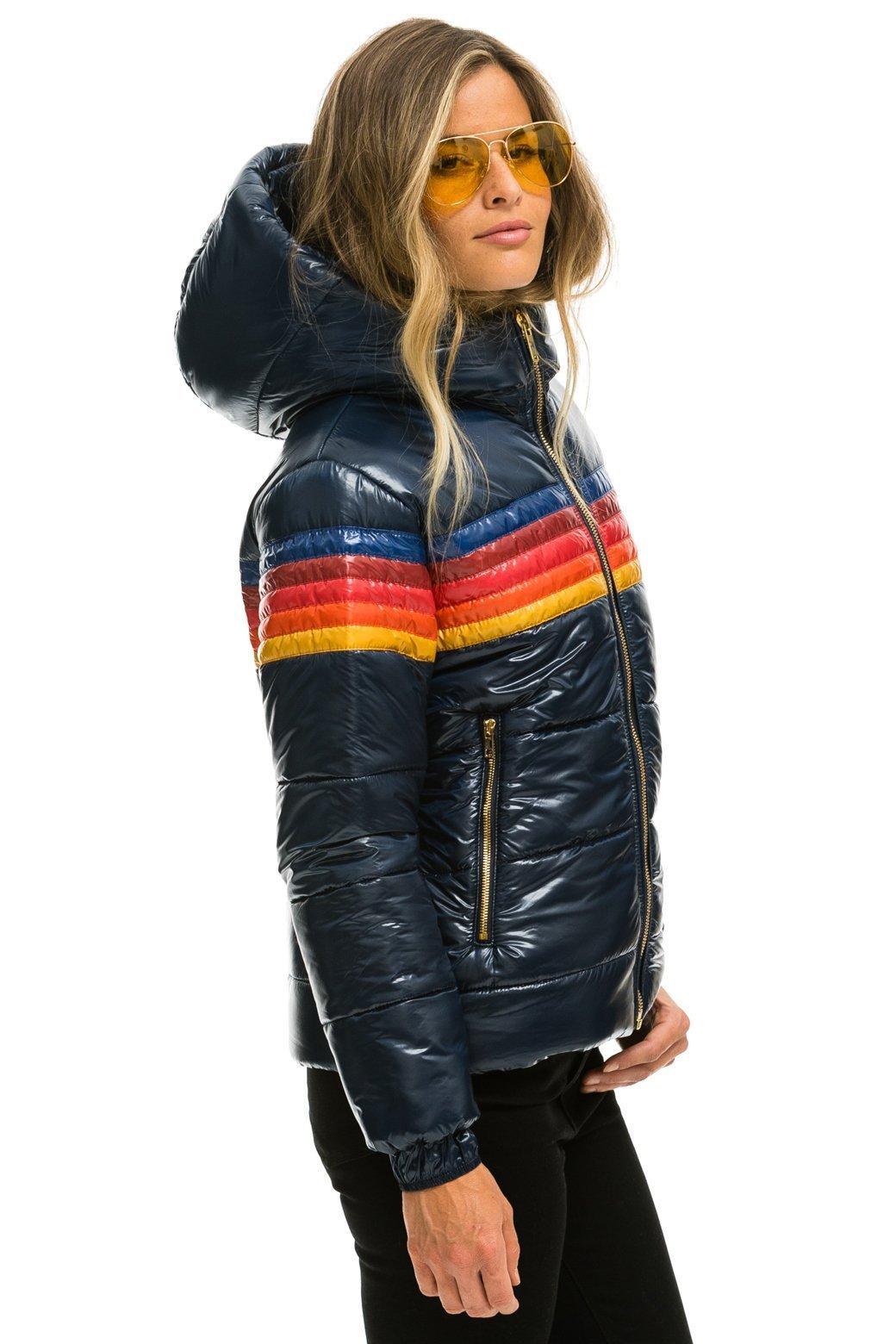 5 STRIPE LUXE TREKKER JACKET - GLOSSY NAVY Female Product Image