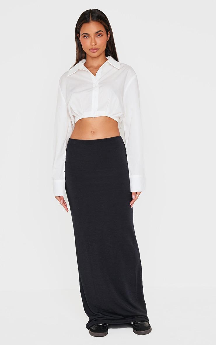 White Cropped Shirt Product Image