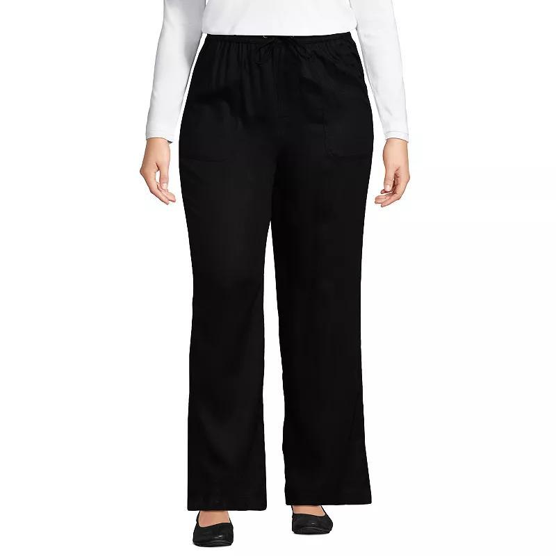 Lands End Plus Size High Rise Wide Leg Pants made with Tencel Fibers Product Image