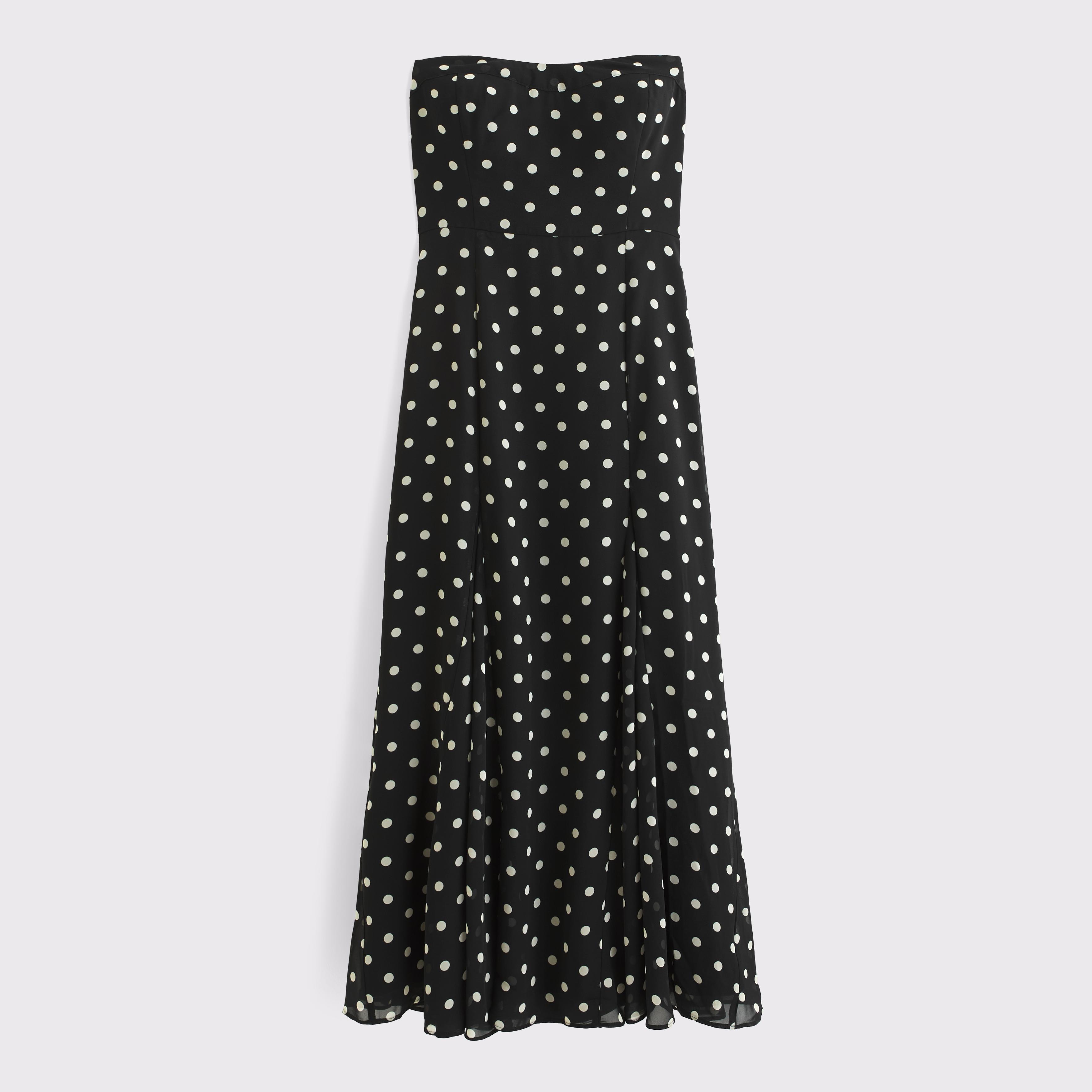 The A&F Camille Strapless Godet Midi Dress Product Image