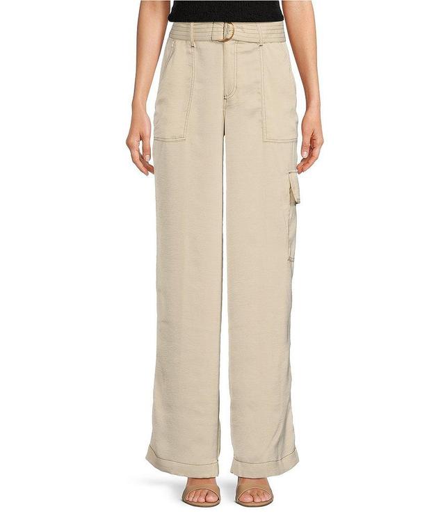 DKNY by Donna Karan Wide Leg Belted Cargo Pants Product Image