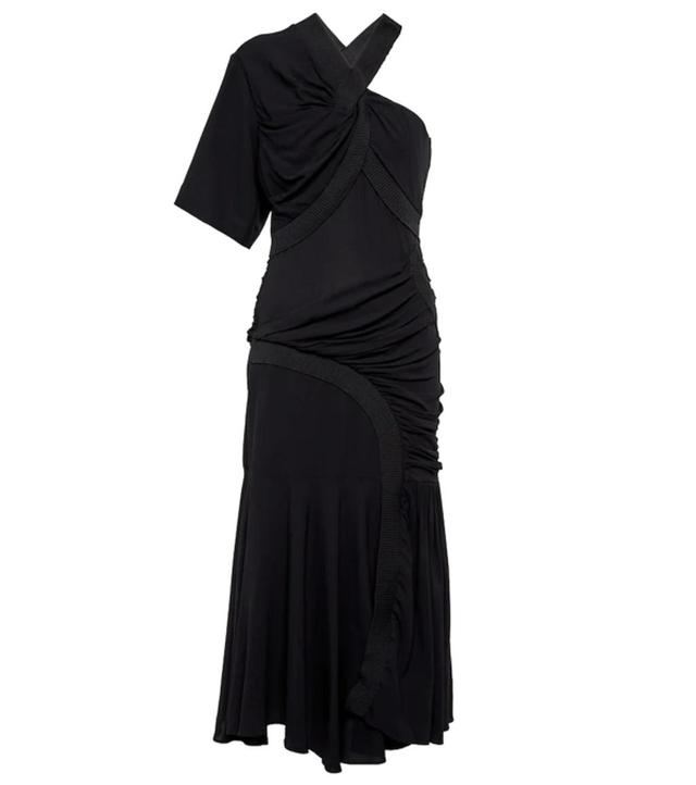 Emmeline Ruched Jersey Midi Dress In Black Product Image