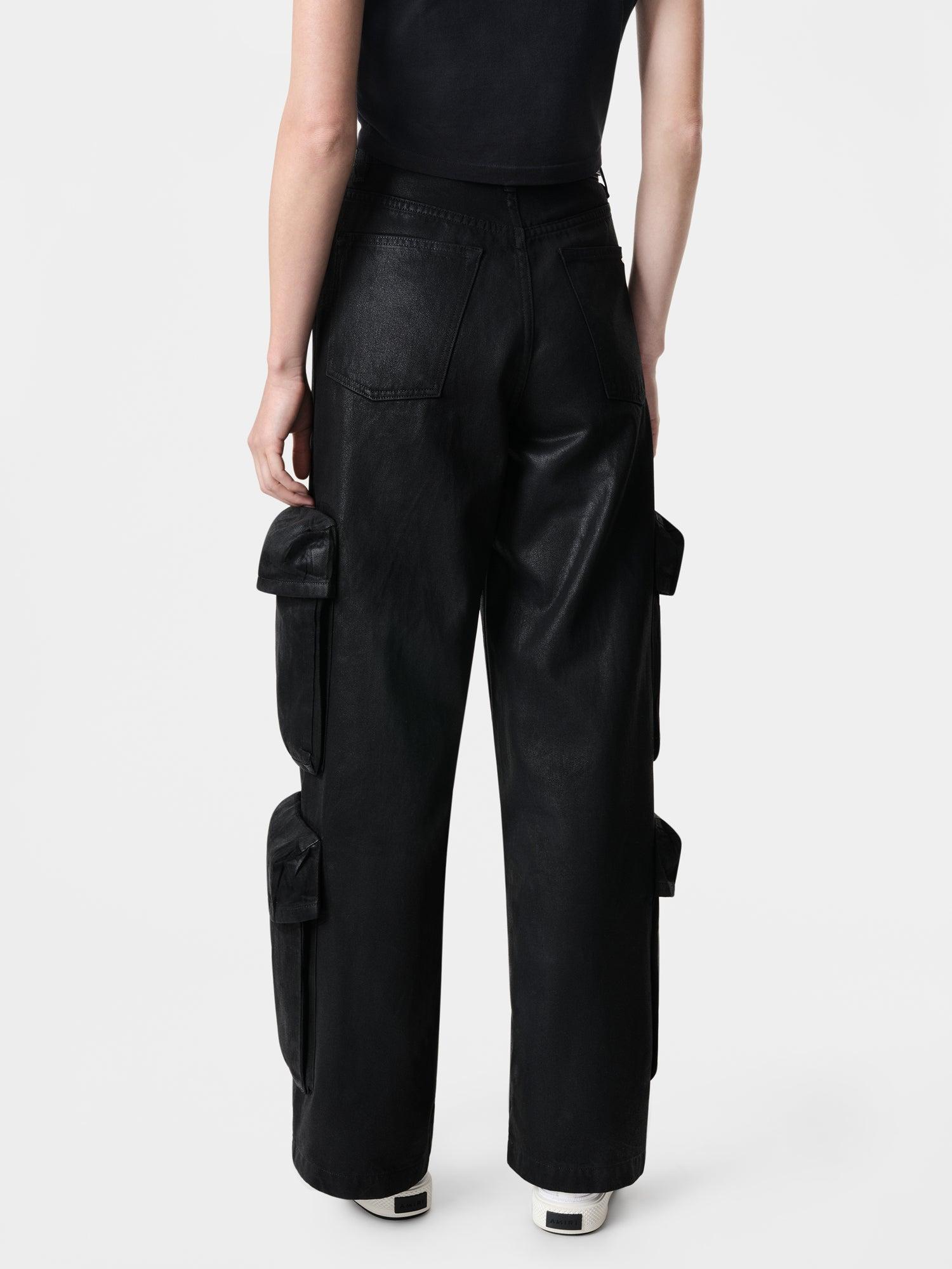 WOMEN - WOMEN'S WAXED BAGGY CARGO JEAN - Black Female Product Image