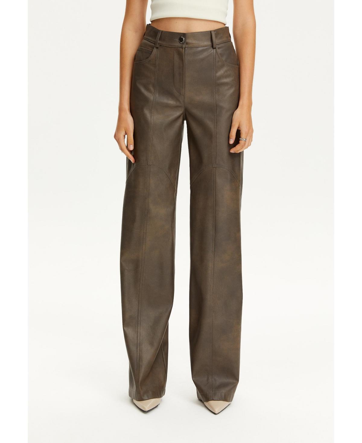 Womens Leather Trim Pants product image