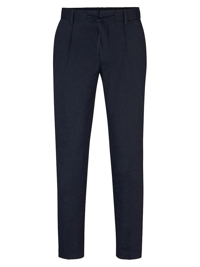 Mens Relaxed Fit Trousers in a Linen Blend Product Image