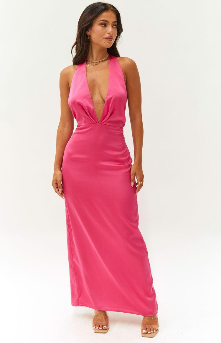 Seattle Pink Halter Formal Dress Product Image