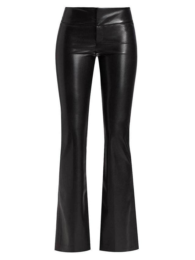 Alice + Olivia Faux Leather Flare Pants Product Image