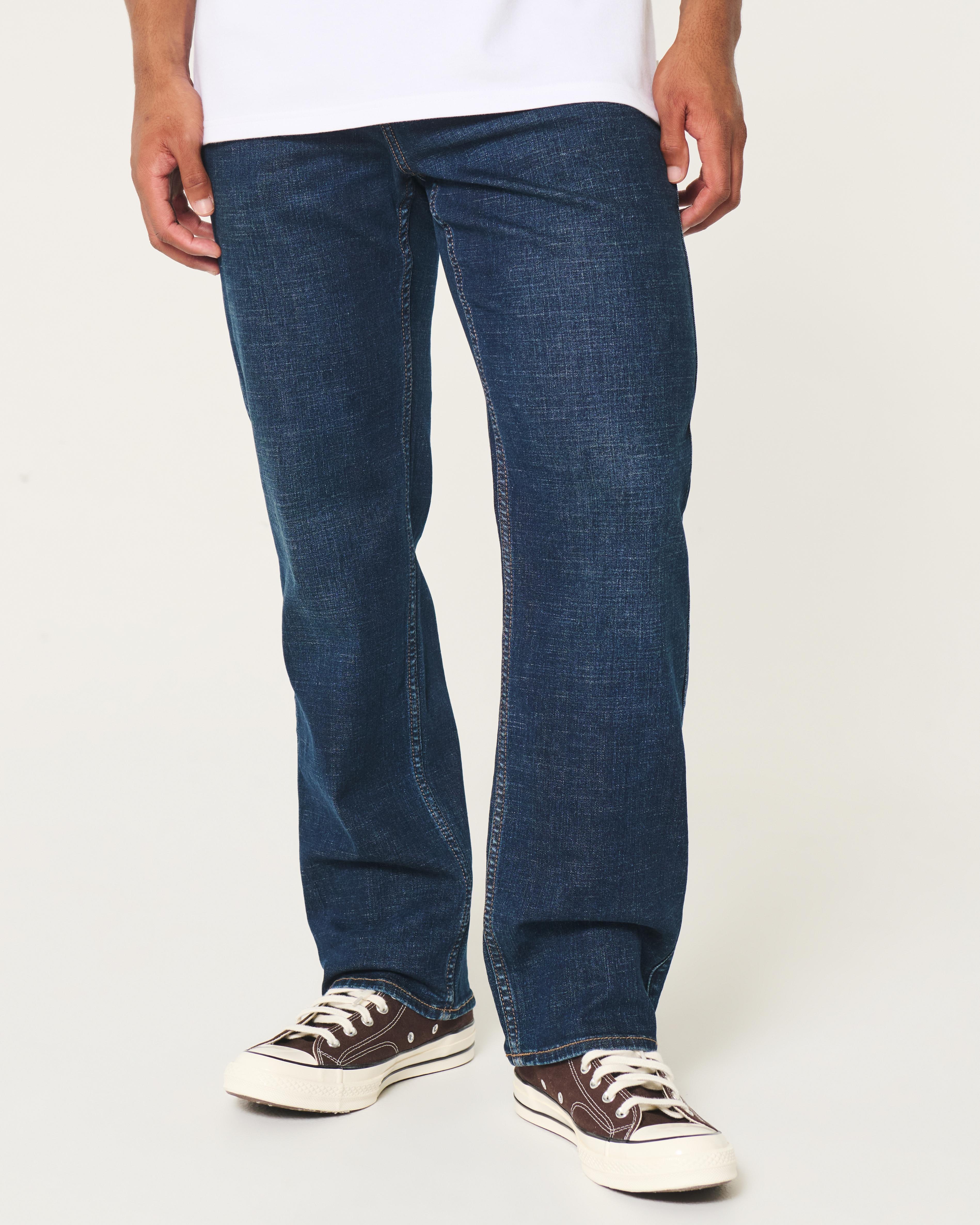 Dark Wash Athletic Straight Jeans Product Image