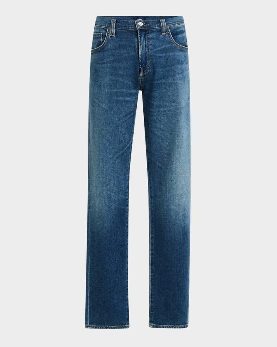 Men's Cashmere Denim Tapered Jeans Product Image