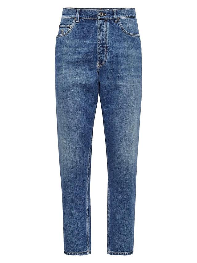 Mens Denim Iconic Fit Five Pocket Jeans Product Image