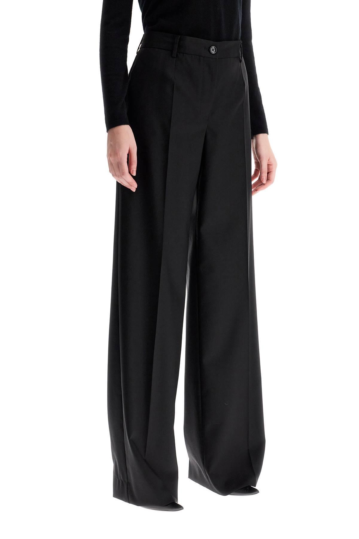 DOLCE & GABBANA Black Wool Flared Trousers Product Image