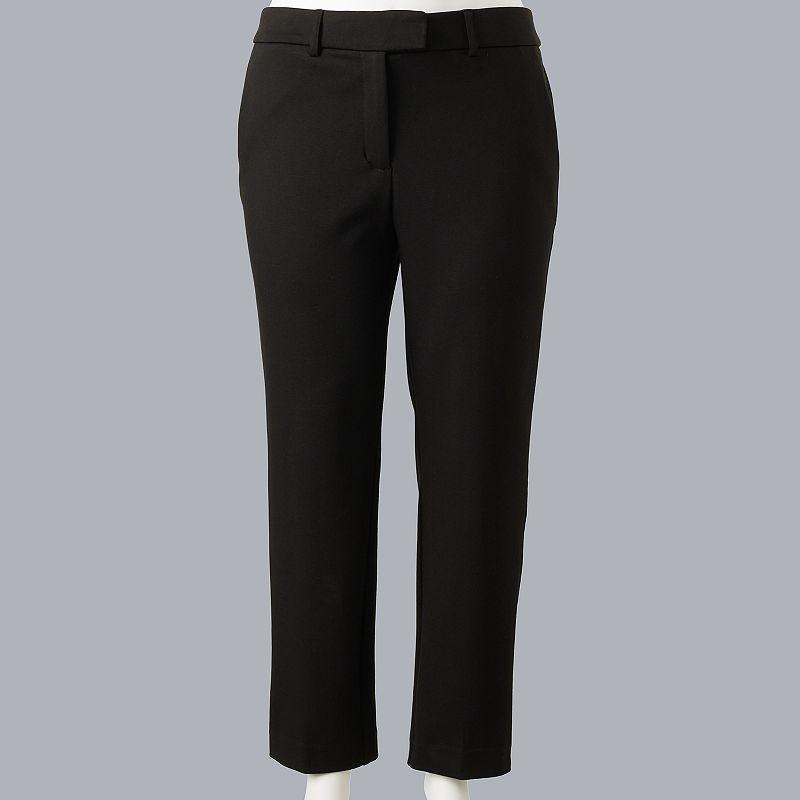 Plus Size Simply Vera Vera Wang High-Rise Slim Straight Trouser Pants, Womens Product Image