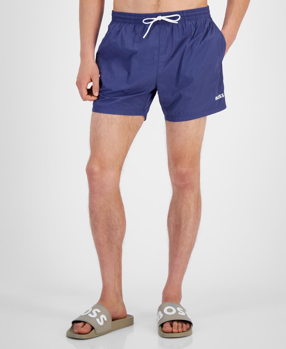 HUGO BOSS Boss By  Men's Lee Drawstring 5.3" Swim Trunks, Created For Macy's In Medium Purple Product Image