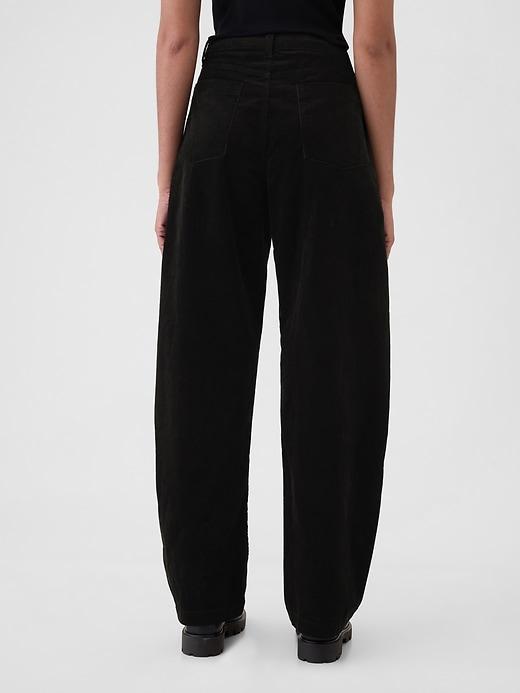 High Rise Corduroy Tapered Ankle Trousers Product Image