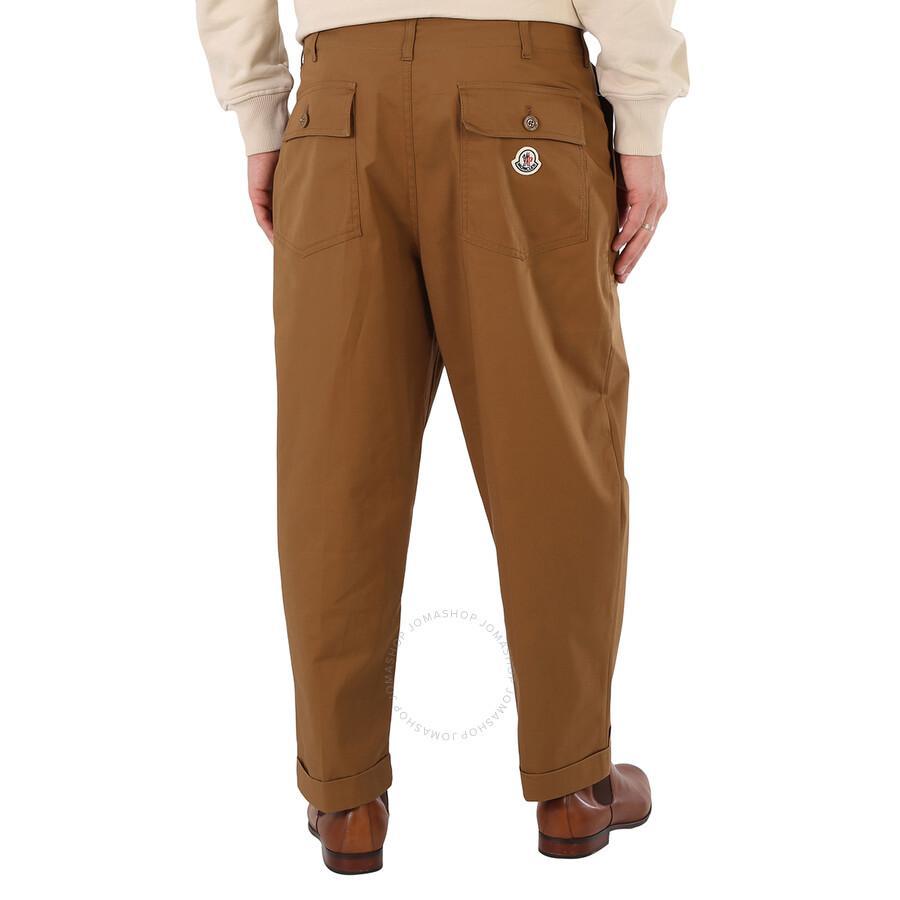 Men's Brown Cotton Poplin Wide-leg Pants Product Image