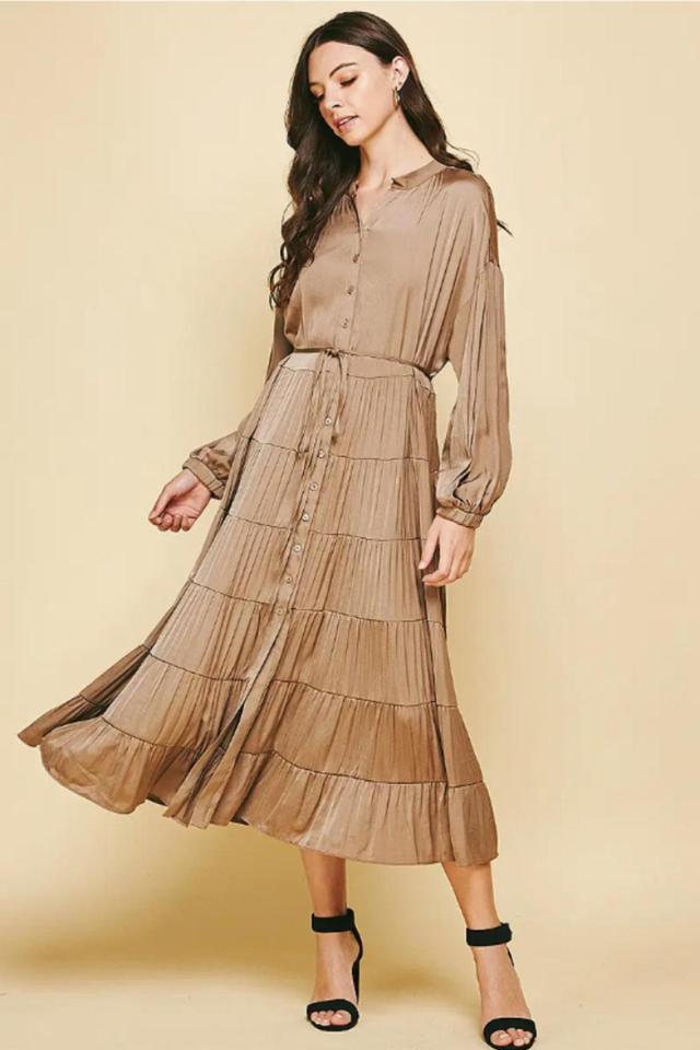 Button Down Tiered Dress Female Product Image