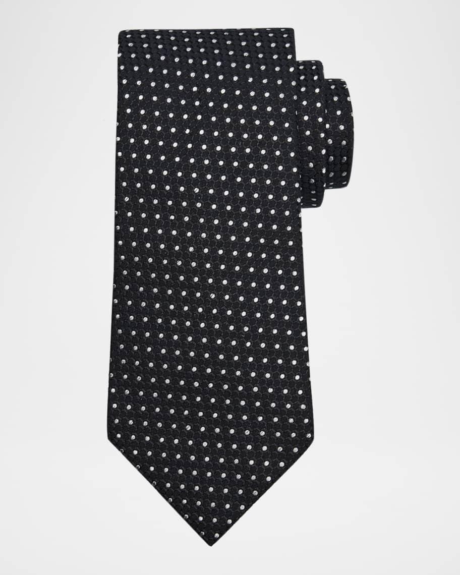 Men's Polka Dot Silk Tie Product Image