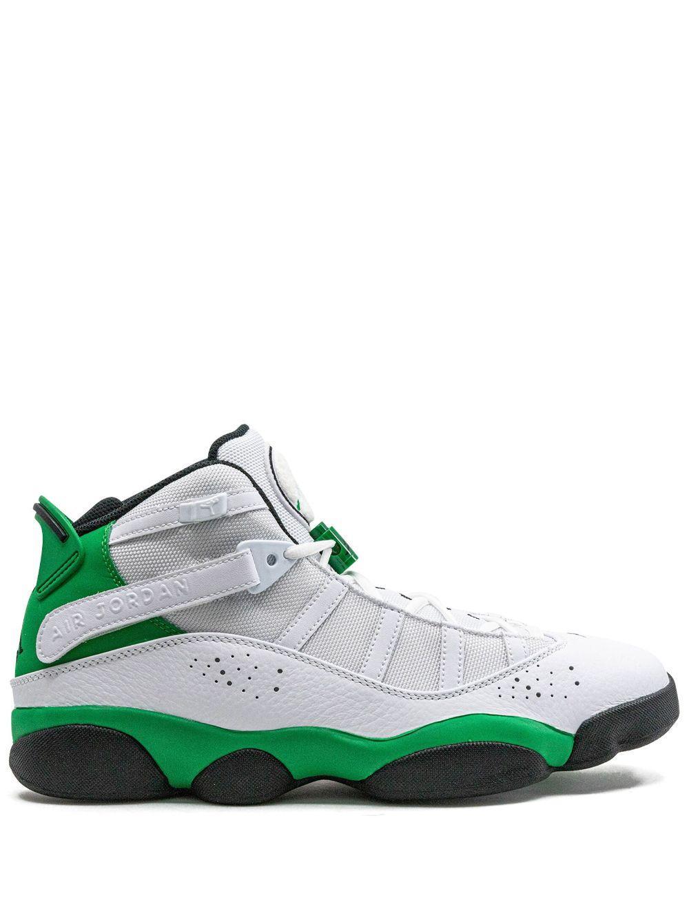 Jordan Boys Jordan 6 Rings - Boys Grade School Basketball Shoes Lucky Green/Black/White Product Image