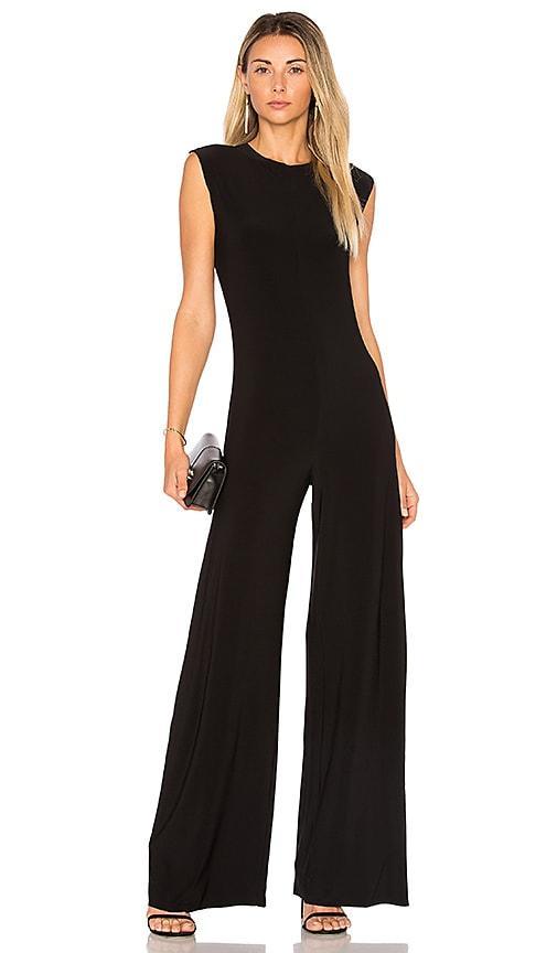 Norma Kamali - Round-neck Jersey Sleeveless Jumpsuit - Womens - Black Product Image