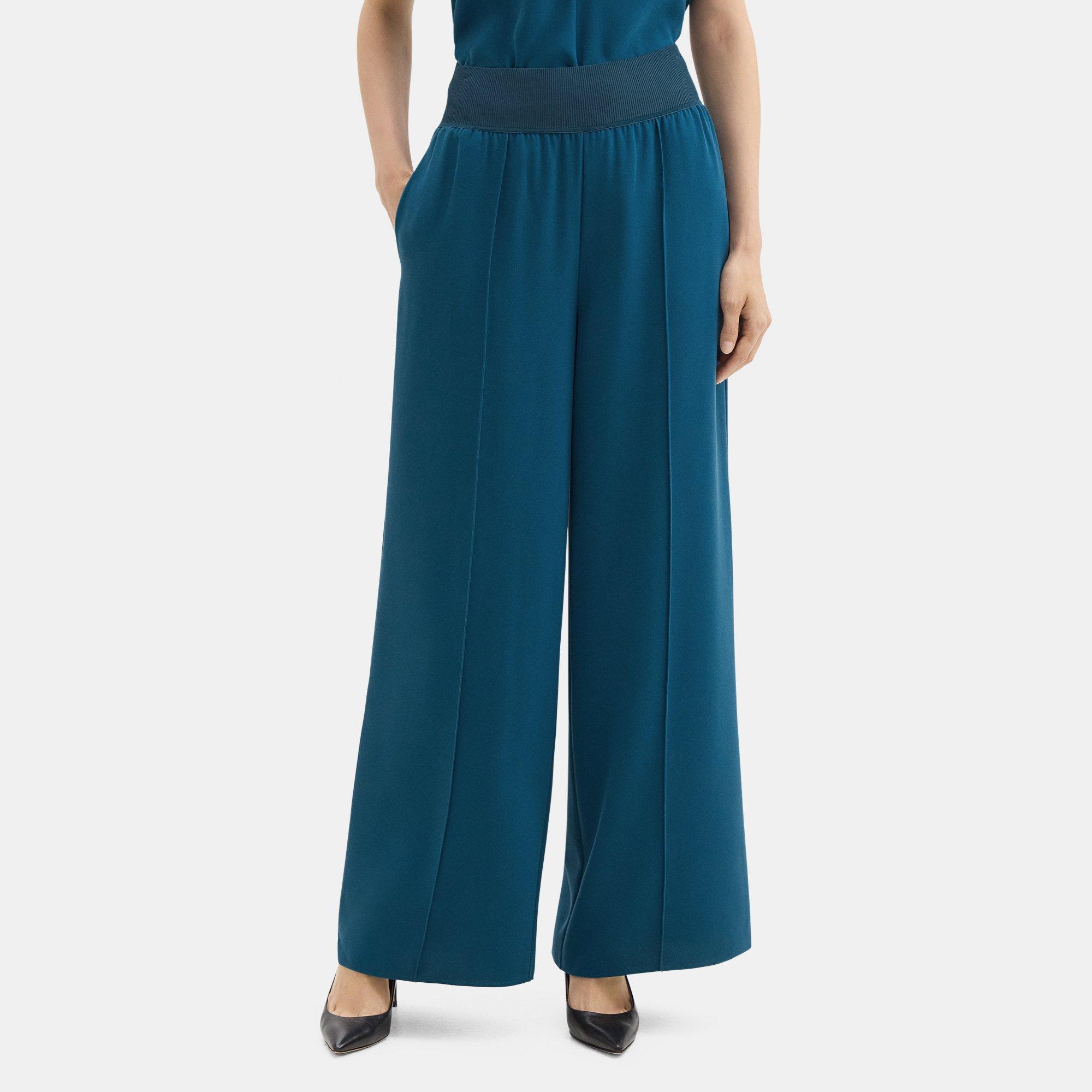 Crepe High-Waist Wide-Leg Pant | Theory Outlet product image