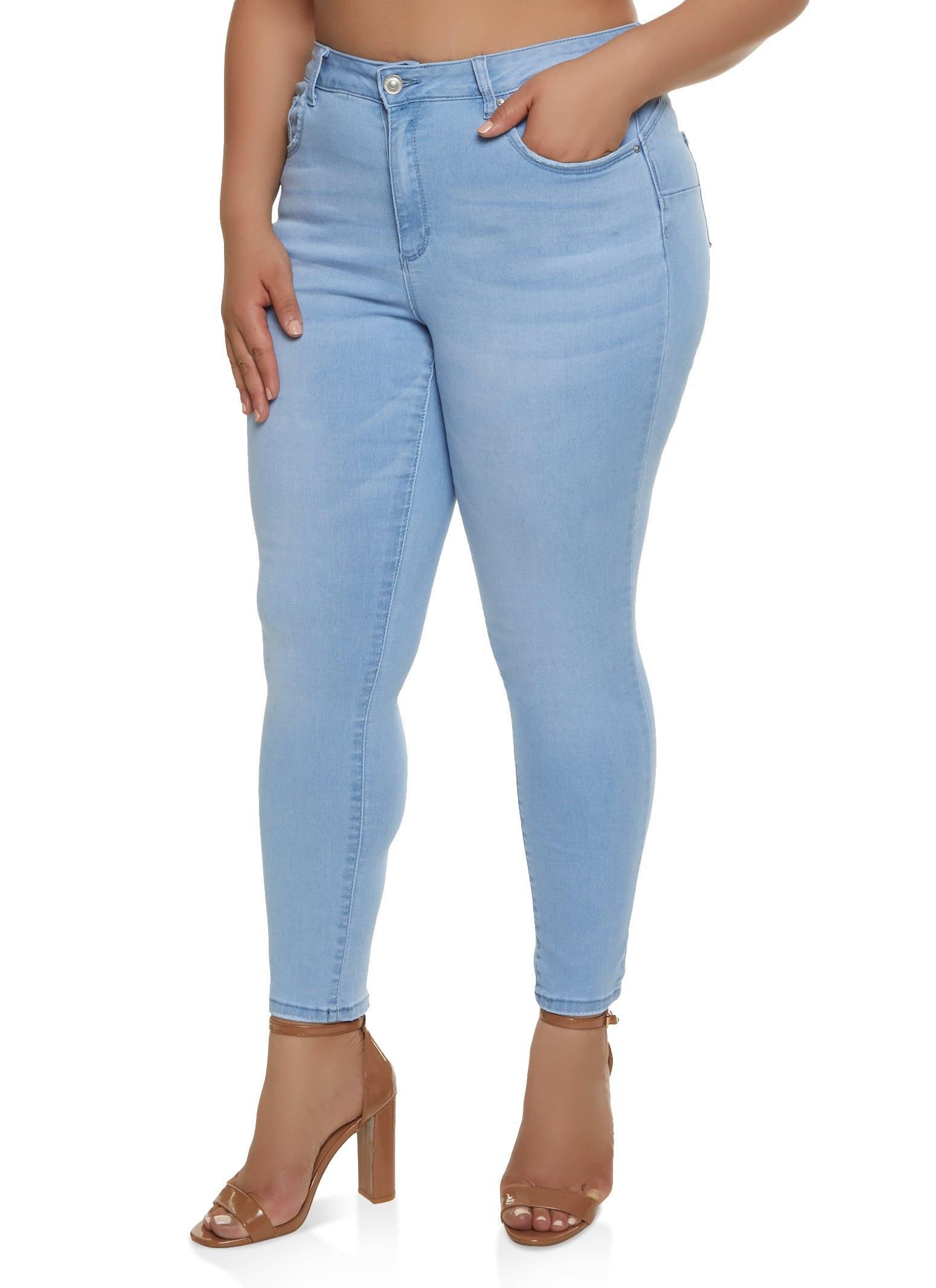 Womens Plus Size WAX High Waist Push Up Skinny Jeans Product Image