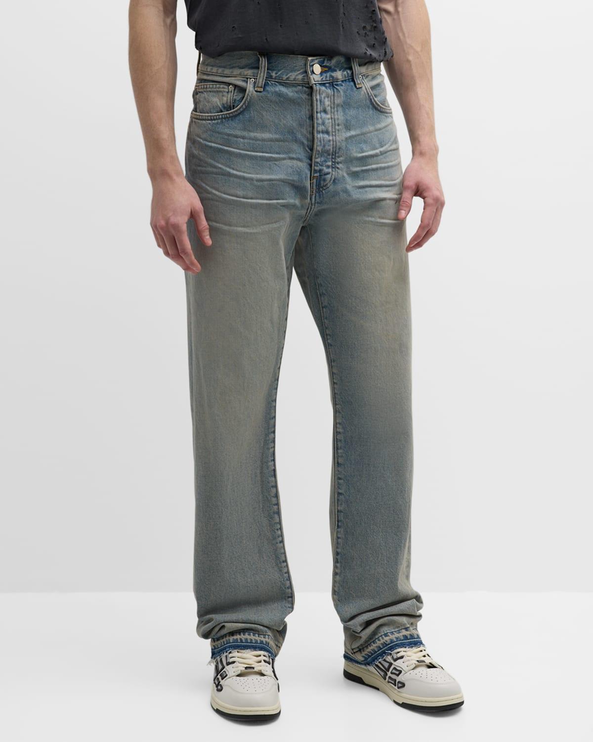 Mens Faded Straight-Leg Jeans Product Image