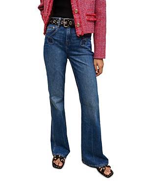 Maje Prany Flared Leg Jeans in Blue Product Image